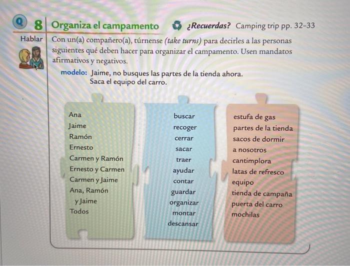 *SPANISH* 8 Organiza el campamento Recuerdas?