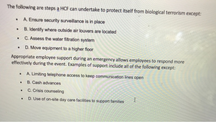 . . . . The following are steps a HCF can