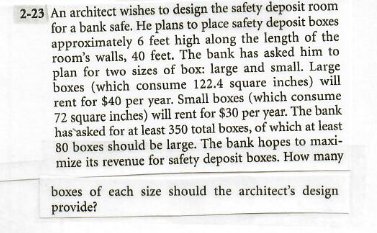 2-23 An architect wishes to design the safety