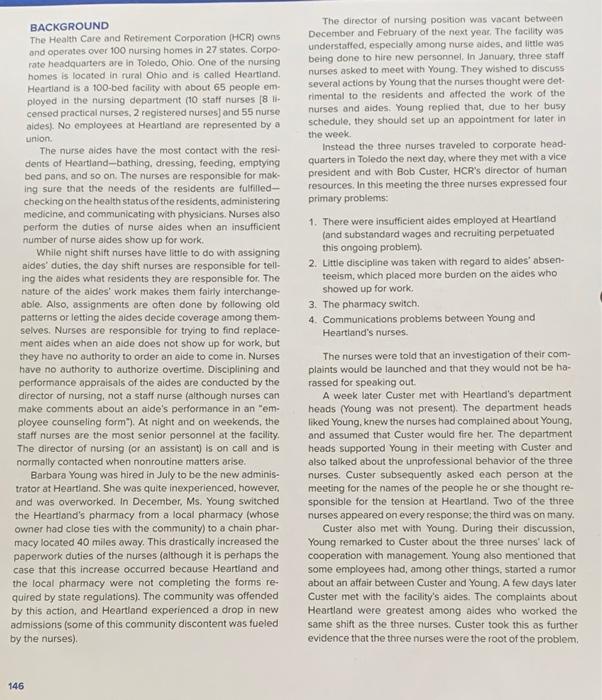 please answer 2 and 3 thanks! BACKGROUND The