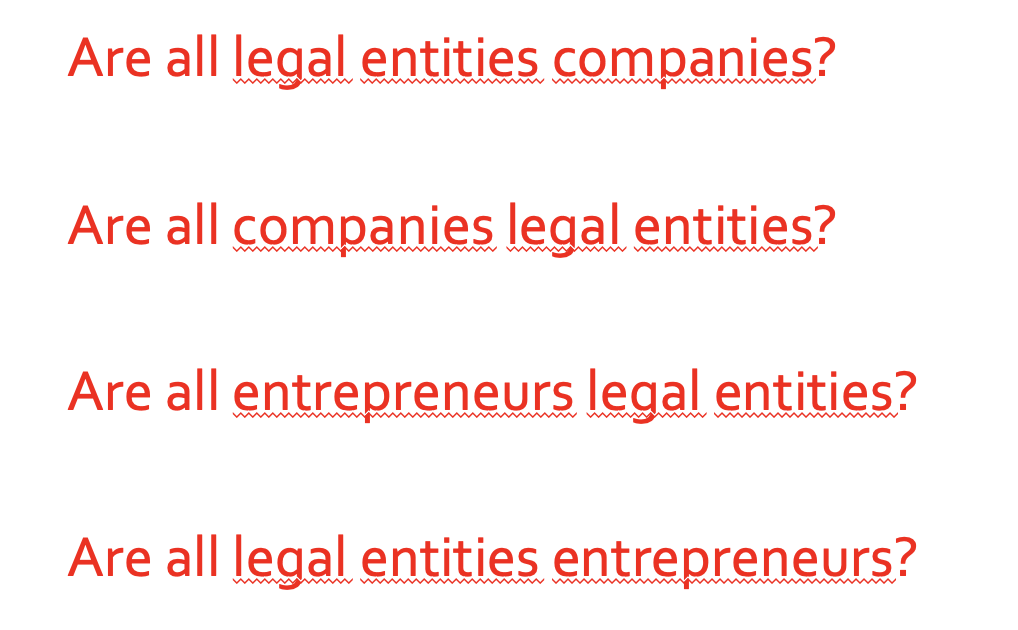Are all legal entities companies? Are all