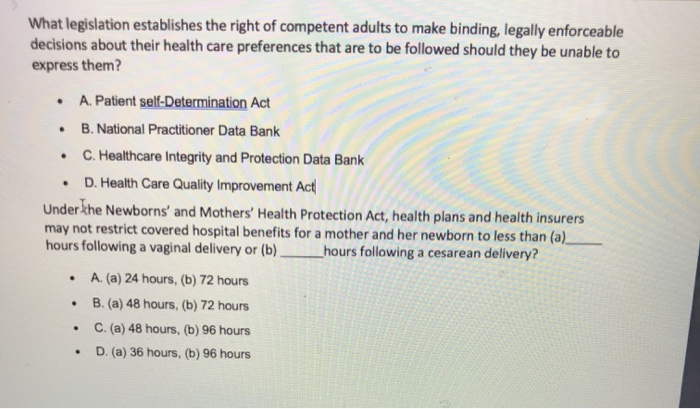 What legislation establishes the right of