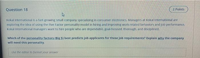 Question 16 2 Points Several employees at Modern