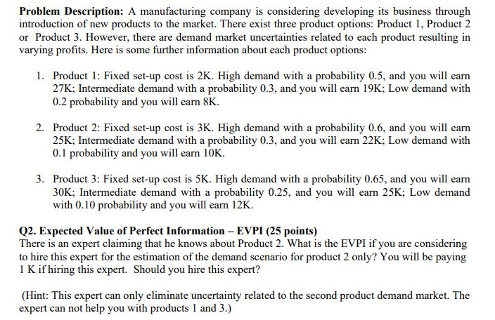 Problem Description: A manufacturing company is
