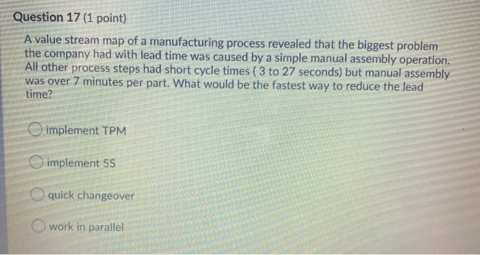 Question 16 (1 point) On-line reviews of a