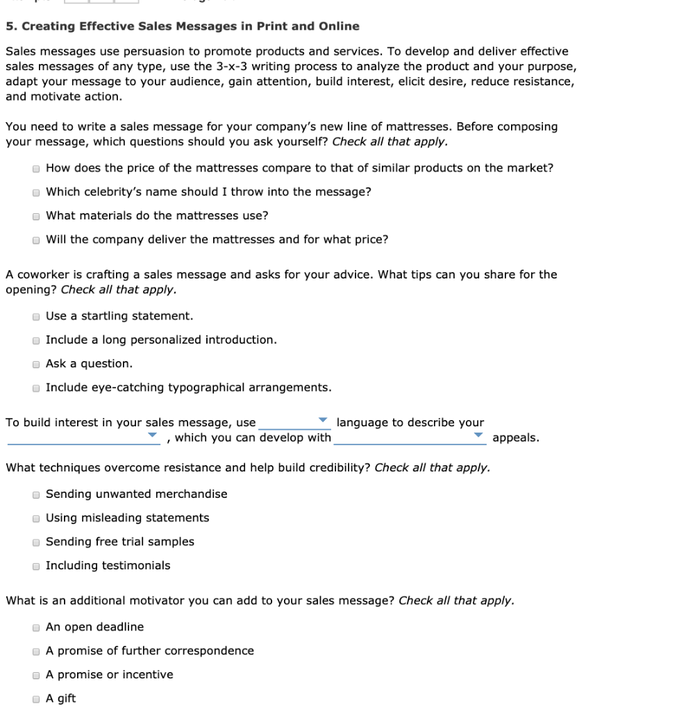 5. Creating Effective Sales Messages in Print and