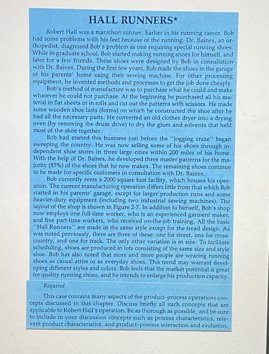 HALL RUNNERS* Robert Hall was a marathon runner.