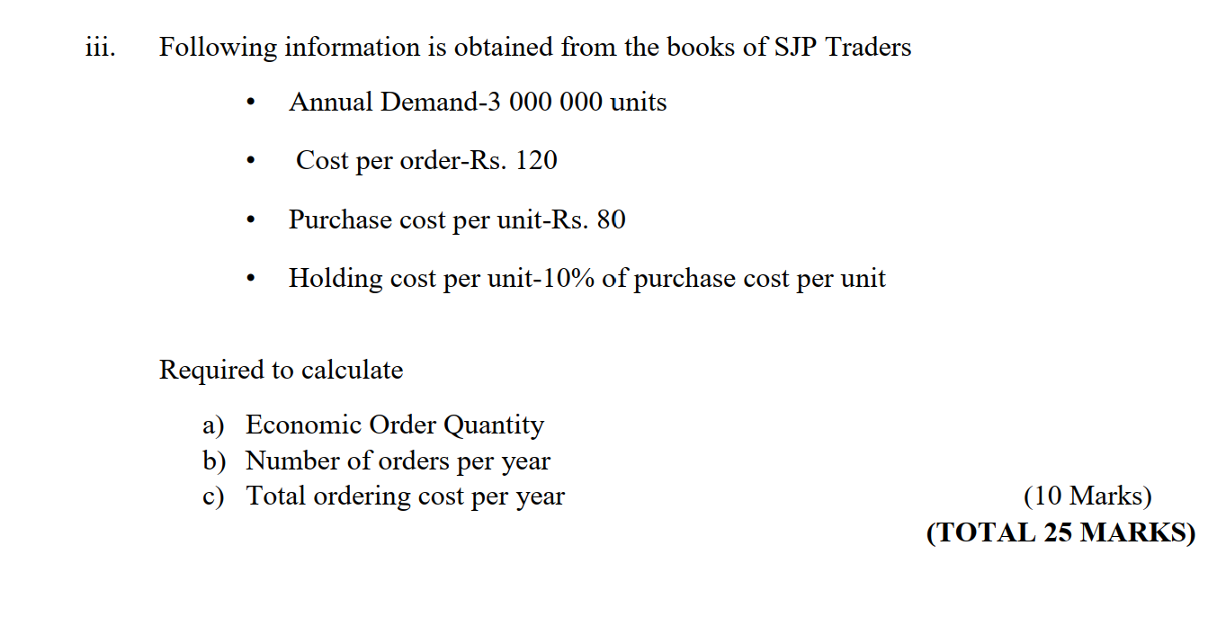 111. Following information is obtained from the