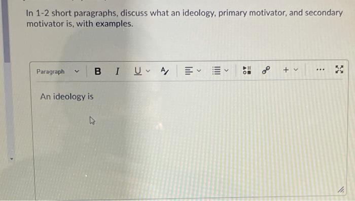 In 1-2 short paragraphs, discuss what an