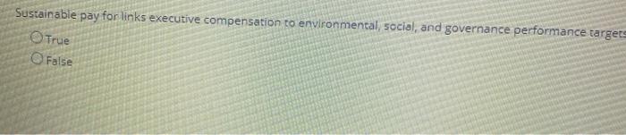 Sustainable pay for links executive compensation