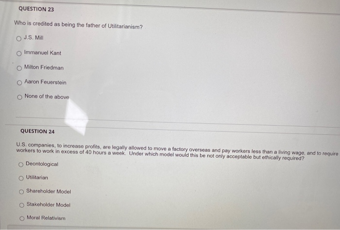 QUESTION 23 Who is credited as being the father