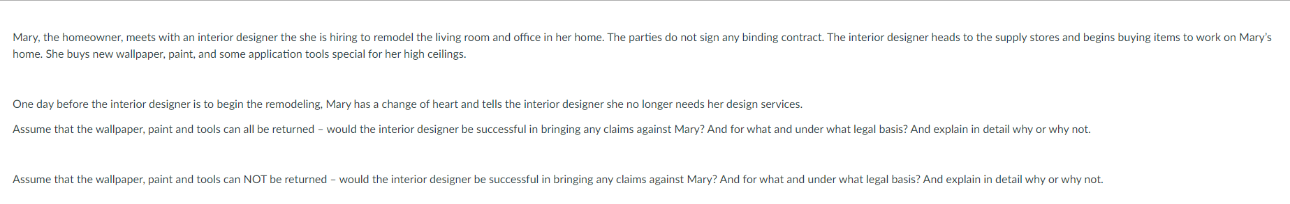 Mary, the homeowner, meets with an interior