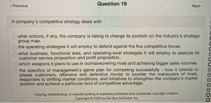 < Previous Question 19 Next  style=