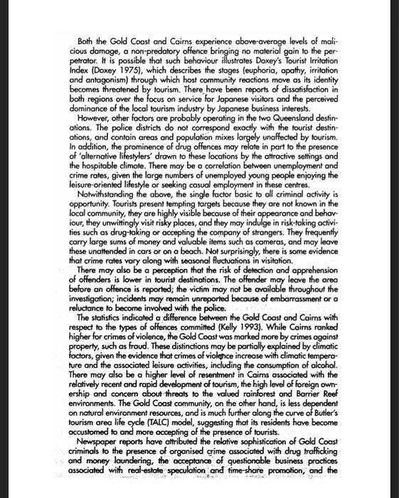 Tourism and crime It is not uncommon for those