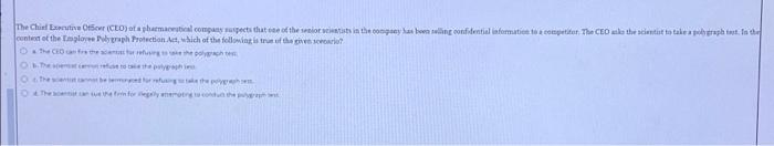 The Chief Execute OCD) a pharmaceutical company