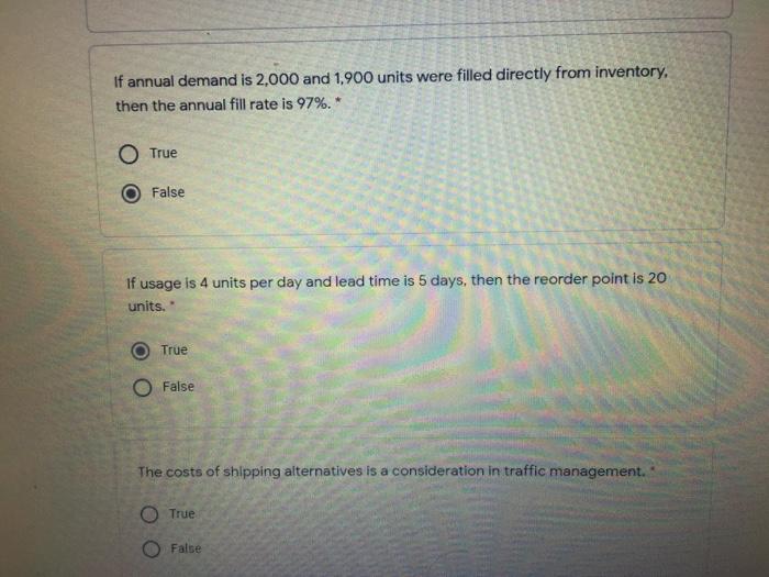 If annual demand is 2,000 and 1,900 units were