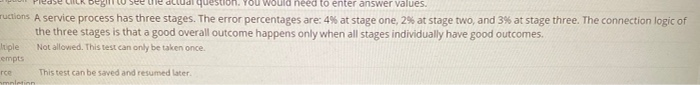 You would need to enter answer values. ructions A
