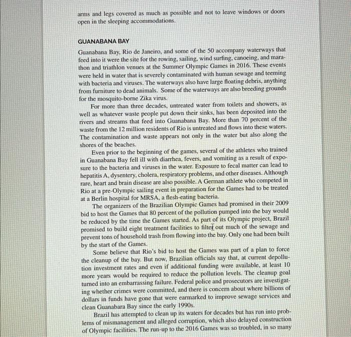 answer from 2 to 8 Olympics (D): Managing Health