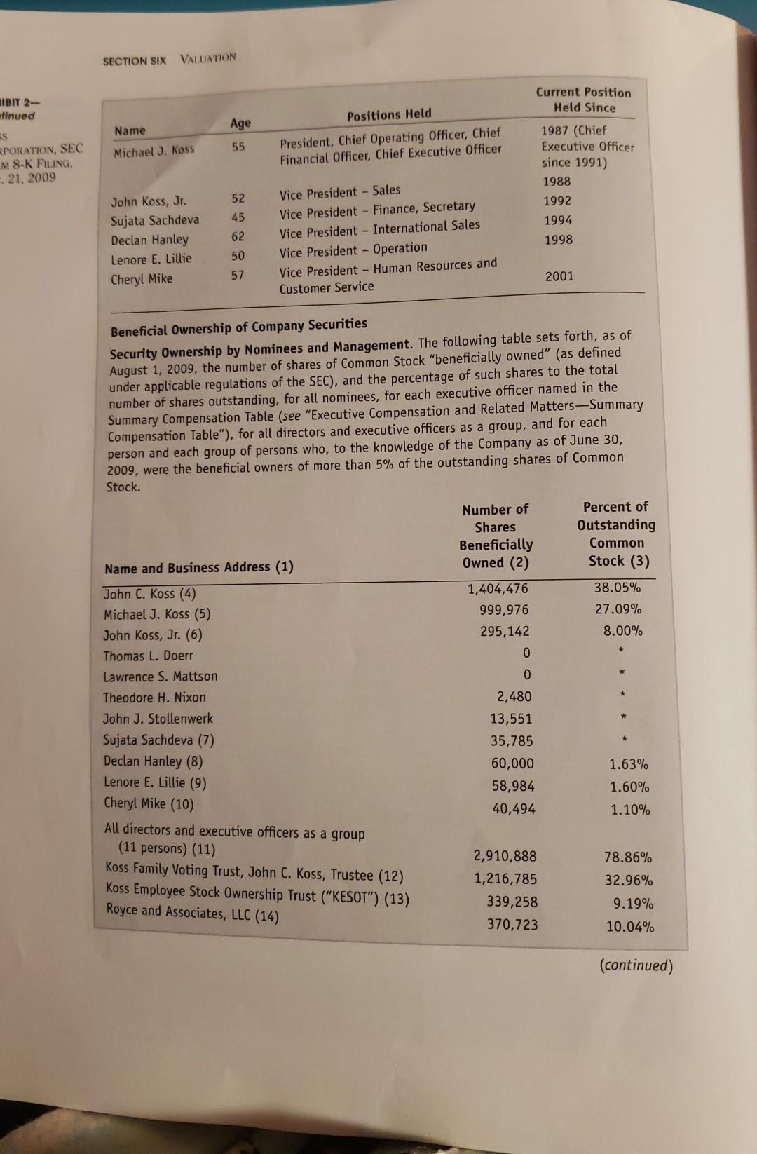 Evaluate Koss's compensation structure for its