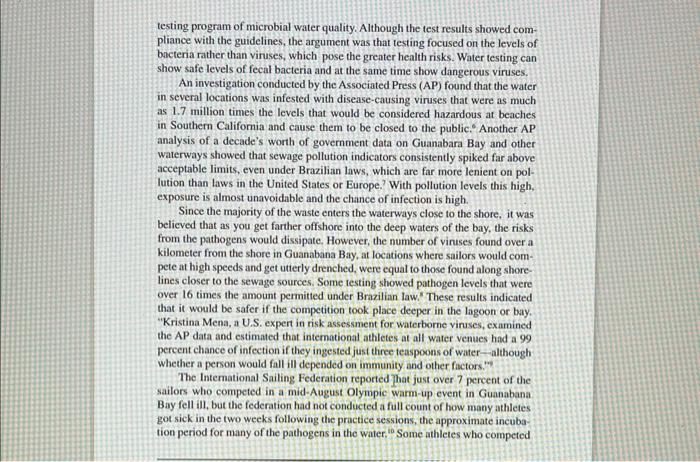 answer from 2 to 8 Olympics (D): Managing Health