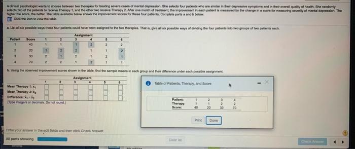 Adinical swychologist want to choose between two