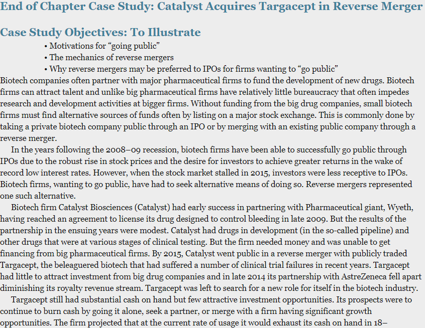 End of Chapter Case Study: Catalyst Acquires