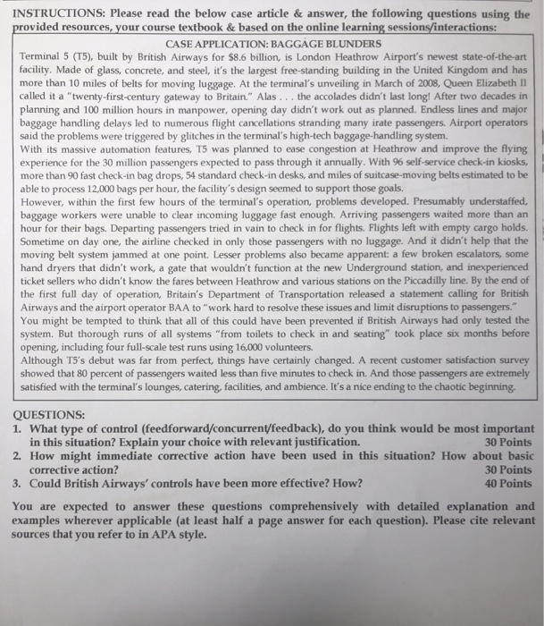 INSTRUCTIONS: Please read the below case article