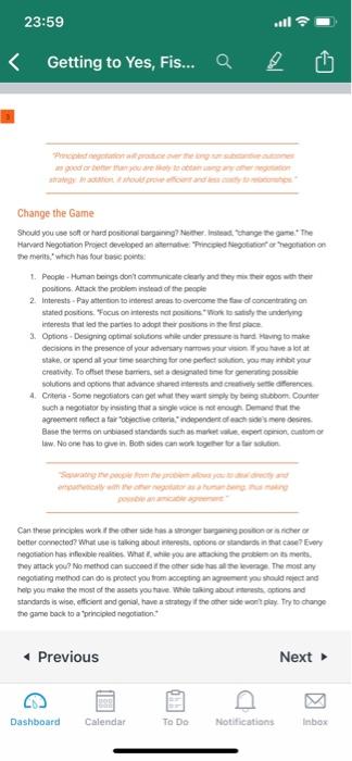 SCENARIO You have to negotiate what the best