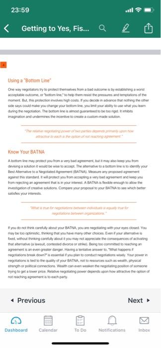 SCENARIO You have to negotiate what the best