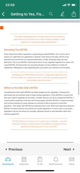 SCENARIO You have to negotiate what the best