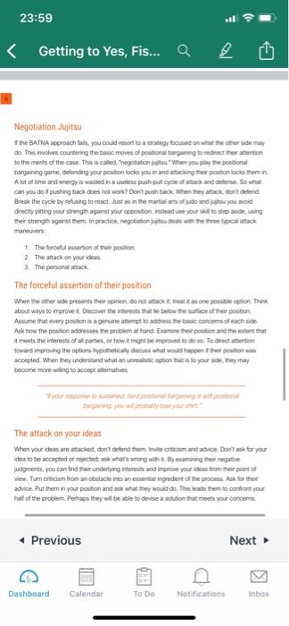 SCENARIO You have to negotiate what the best