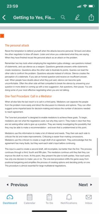 SCENARIO You have to negotiate what the best