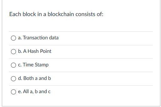 A blockchain: O a. is a distributed ledger on a