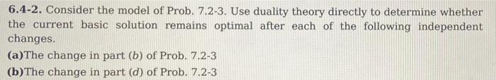 Operations Research 6.4-2 PLEASE DO PART A AND B