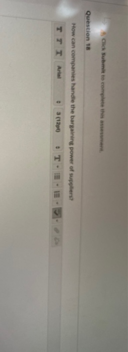 Click Submit to complete this assessment Question