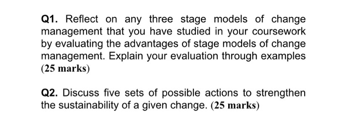 Stage Models of Change Management. 1. Unfreeze,