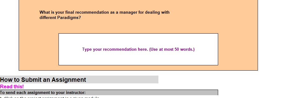 What is your final recommendation as a manager