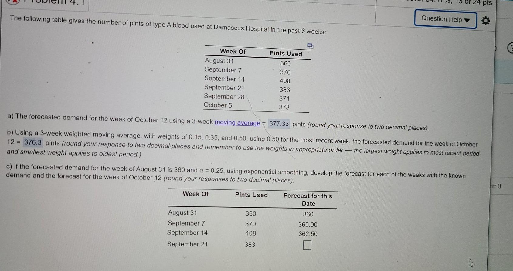 please help me in completing the table for Sept