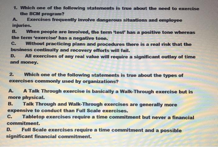 Multiple Choice? This is all iformation i have 1.