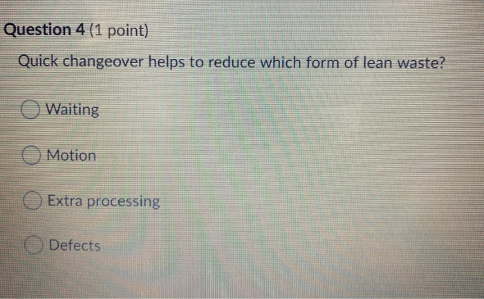 Question 3 (1 point) A process has the following