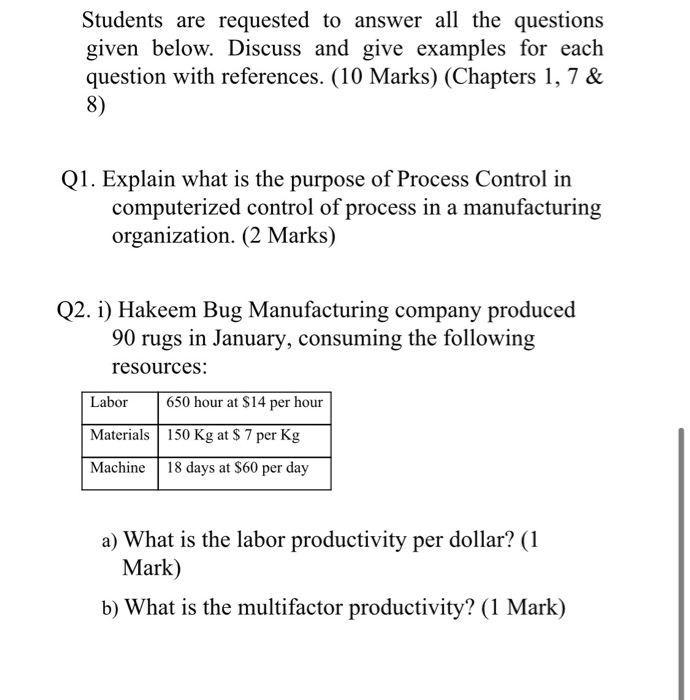 Students are requested to answer all the