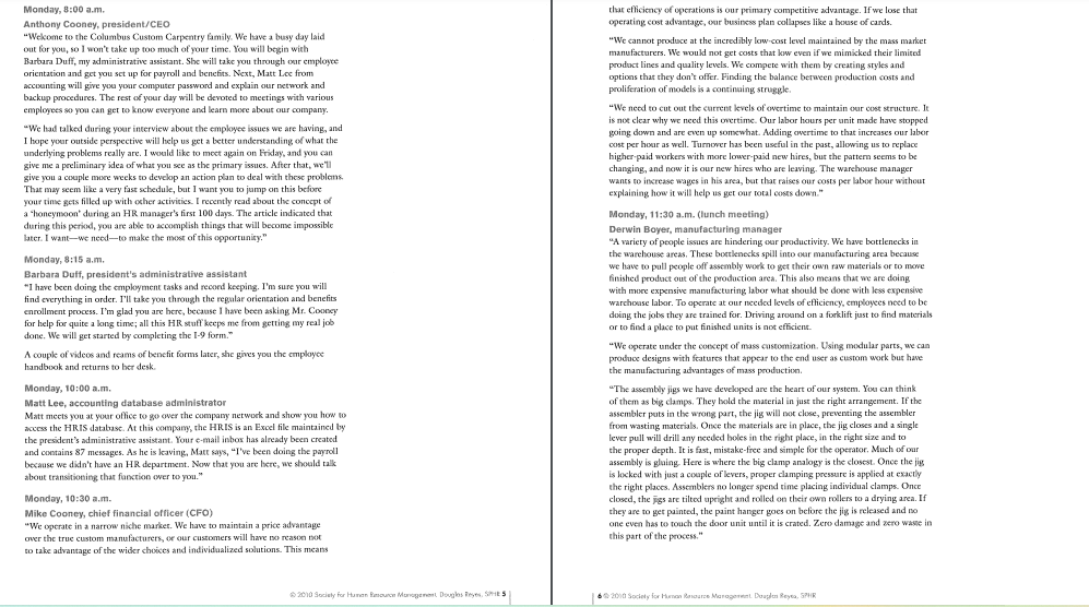 CASE 2 - COLUMBUS Carpentry In your role as the