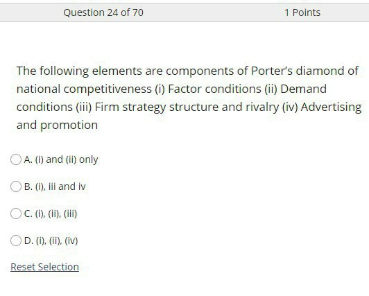 Question 27 of 70 1 Points if a firm succeeds in