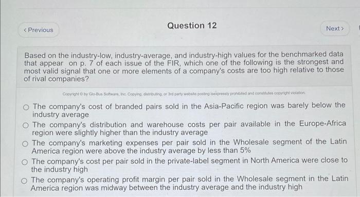 Based on the industry-low, industry-average, and