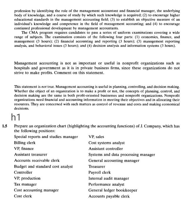 profession by identifying the role of the