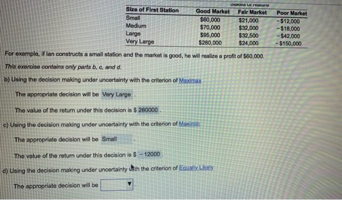d) using thr decision making under uncertainty