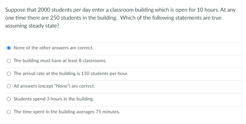 Suppose that 2000 students per day enter a