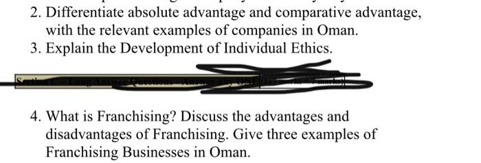 2. Differentiate absolute advantage and