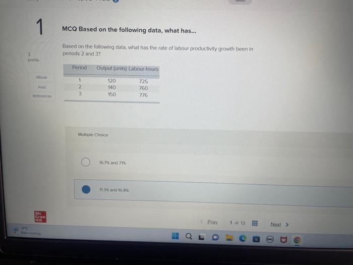 MCQ Based on the following data, what has...