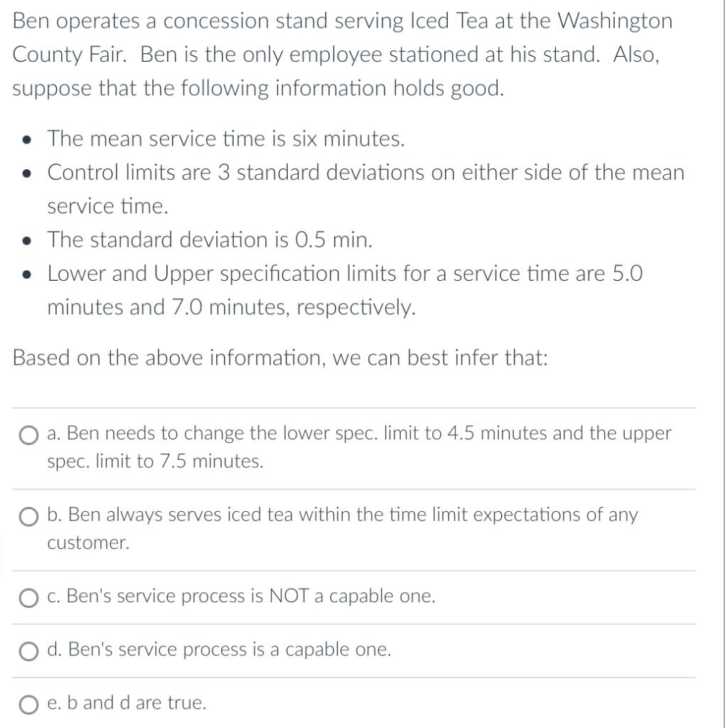 Ben operates a concession stand serving Iced Tea